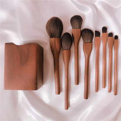 Wood Handle Makeup Brush Set